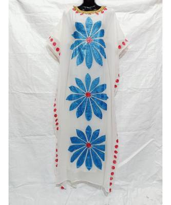 White Color Handmade Abaya 1