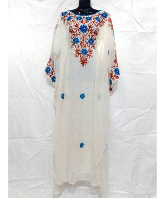White Color Handmade Abaya 1