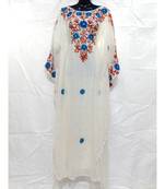 White Color Handmade Abaya