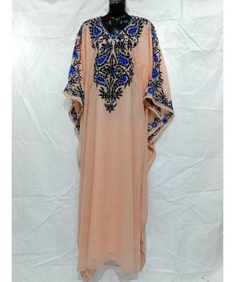 Peach Color Handmade Abaya 1