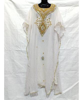 White Color Handmade Abaya 1
