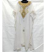 White Color Handmade Abaya