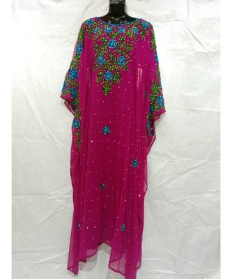 Pink Color Handmade Abaya 1
