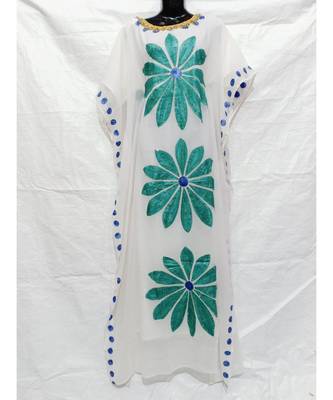 White Color Handmade Abaya 1