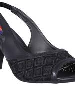 Synthetic Black stylish Fancy Heels for women