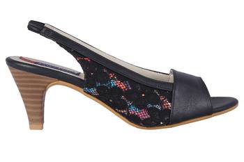 Synthetic Black stylish Fancy Heels for women 2