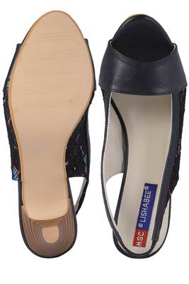 Synthetic Black stylish Fancy Heels for women 5