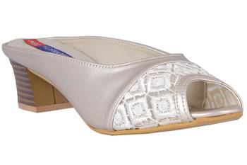 Synthetic beige slip on sandals 1