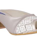 Synthetic beige slip on sandals