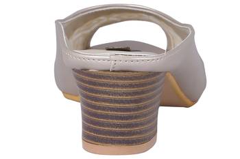 Synthetic beige slip on sandals 4