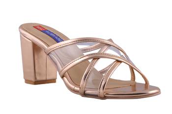 Women gold slip on sandals 1