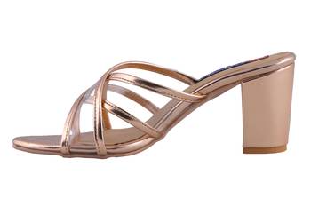 Women gold slip on sandals 3