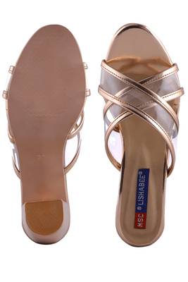 Women gold slip on sandals 5