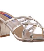 Women Gold  heels sandals