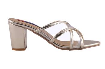 Women Gold  heels sandals 2