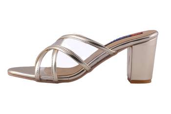 Women Gold  heels sandals 3