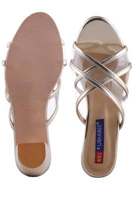 Women Gold  heels sandals 5