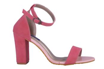 Women Pink  Suede heels sandals 2