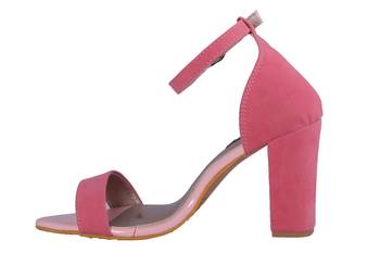 Women Pink  Suede heels sandals 3