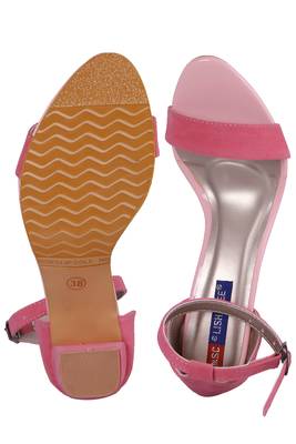 Women Pink  Suede heels sandals 5