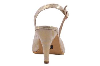 Women Gold Synthetic heels sandals 4