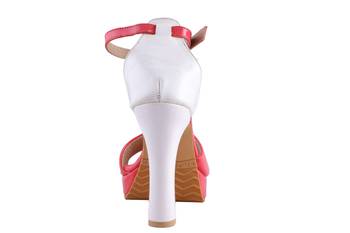 Women Red  block  heel ankle strap  sandals 4