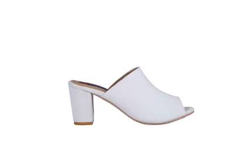 Women White block heel sandals 2