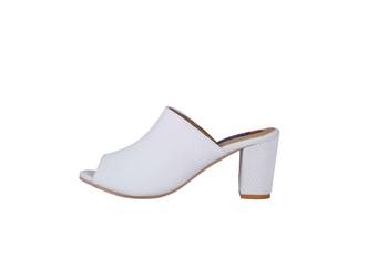 Women White block heel sandals 3