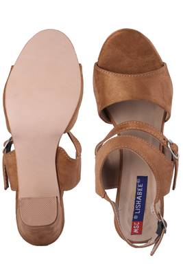 Women brown  back strap Heels sandals 5