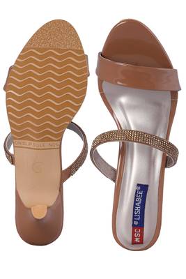 Women brown slip on  Heels 5