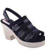 Women  Black back strap block heel sandals