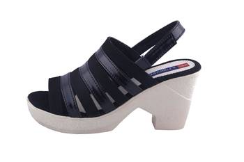 Women  Black back strap block heel sandals 3