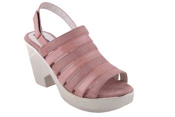 Women  Pink  back strap block heel sandals 1