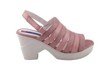 Women  Pink  back strap block heel sandals 2