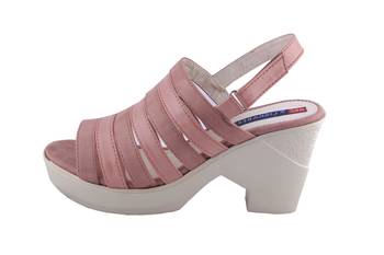 Women  Pink  back strap block heel sandals 3