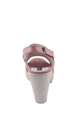 Women  Pink  back strap block heel sandals 4