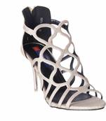 Women Gold closed back stiletto Heels sandals