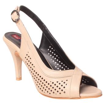Women beige back strap  Heels sandals 1