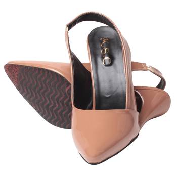 Women  Brown back strap  Heel sandals 5