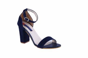 MSC-Women-blue ankle strap block heel sandals 1