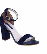 MSC-Women-blue ankle strap block heel sandals