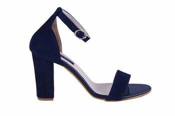 MSC-Women-blue ankle strap block heel sandals 2