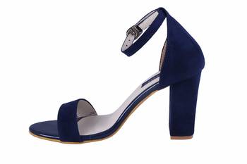 MSC-Women-blue ankle strap block heel sandals 3