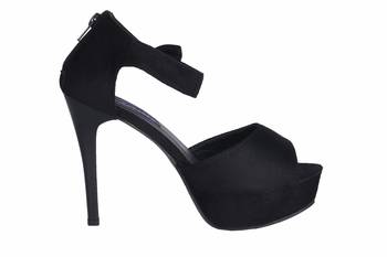 Women Black Synthetic stiletto heel closed back 2