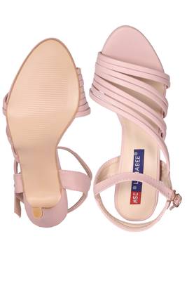 Women Pink  back strap Heels 5