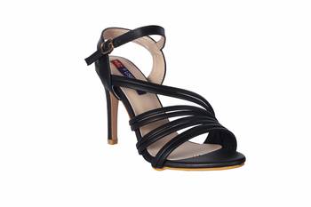 Women Black back strap stiletto  Heels 1