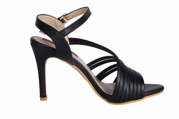 Women Black back strap stiletto  Heels 2