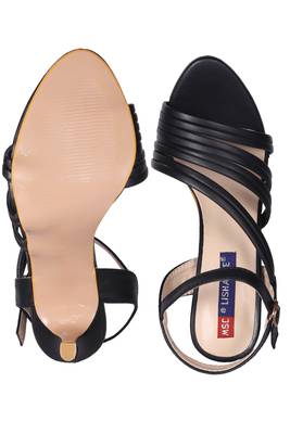 Women Black back strap stiletto  Heels 5