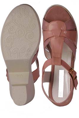 Women brown colored back strap   block heel sandals 5