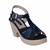 Women  blue suede  block Heels back  strap
